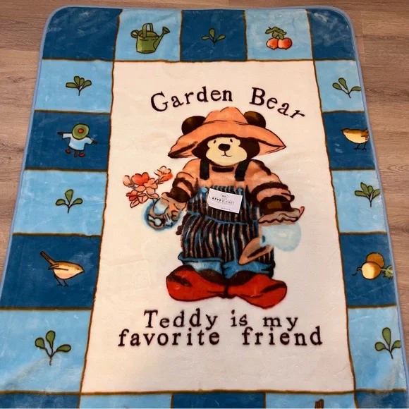 KOYO Fleece Throw Baby Blanket Garden Teddy Bear Favorite Friend Plush 39x54 NWT - Picture 6 of 12